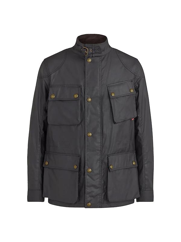 Belstaff Men's Waxed Cotton Ground Jacket - Black | British Attire