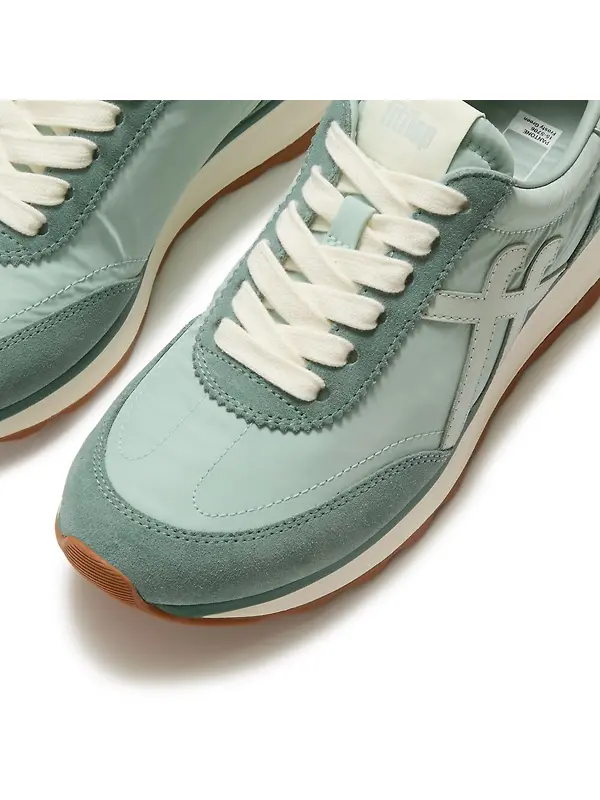 FitFlop x Pantone Women's Retro-Q Suede Trainers - Frosty Green Image 4