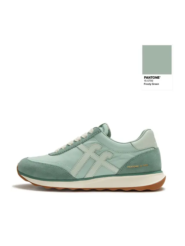 FitFlop x Pantone Women's Retro-Q Suede Trainers - Frosty Green Image 1