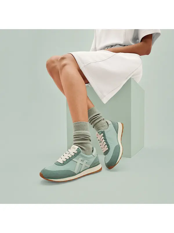 FitFlop x Pantone Women's Retro-Q Suede Trainers - Frosty Green Image 3