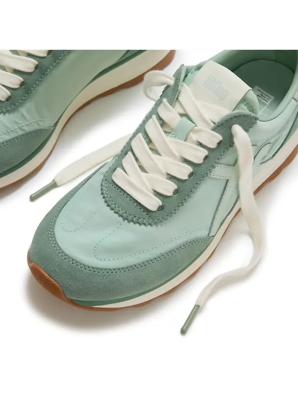 FitFlop x Pantone Women's Retro-Q Suede Trainers - Frosty Green Image 5