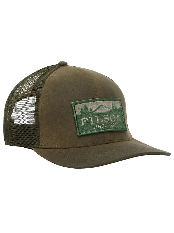Filson Scenic Waxed Logger Mesh Cap - Otter Green Image 1