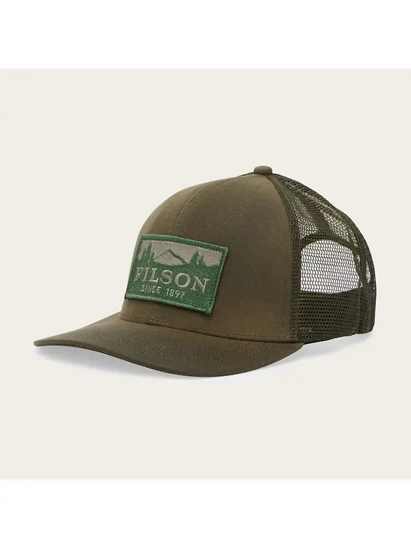 Filson Scenic Waxed Logger Mesh Cap - Otter Green Image 2