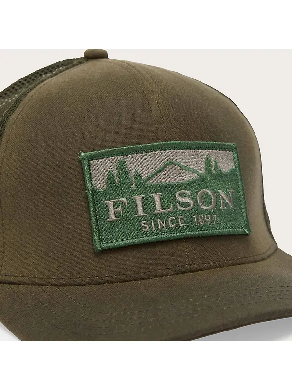 Filson Scenic Waxed Logger Mesh Cap - Otter Green Image 4