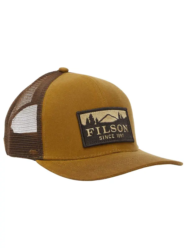 Filson Scenic Waxed Logger Mesh Cap - Dark Tan Image 1