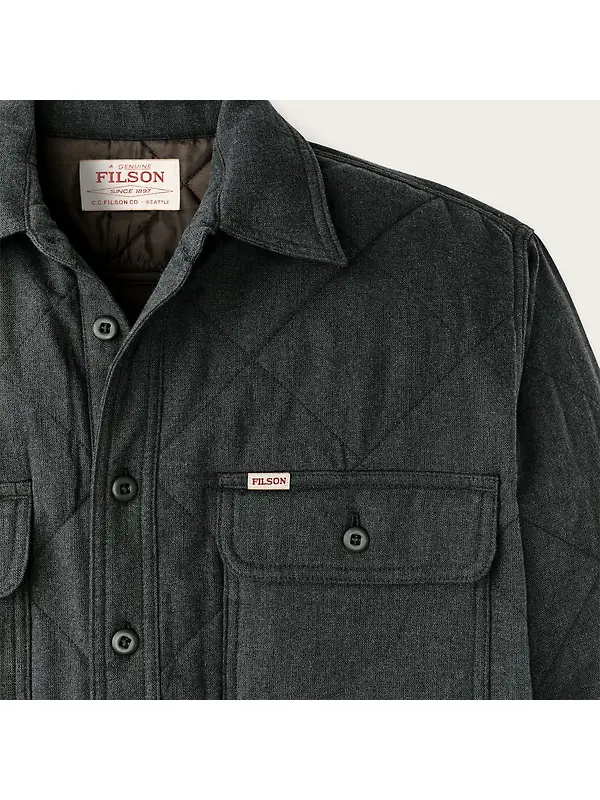 Filson Men's Insulated Flannel Shirt - Charcoal Image 5