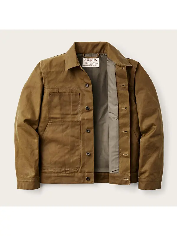 Filson Men's Short Lined Cruiser Jacket - Dark Tan Image 6