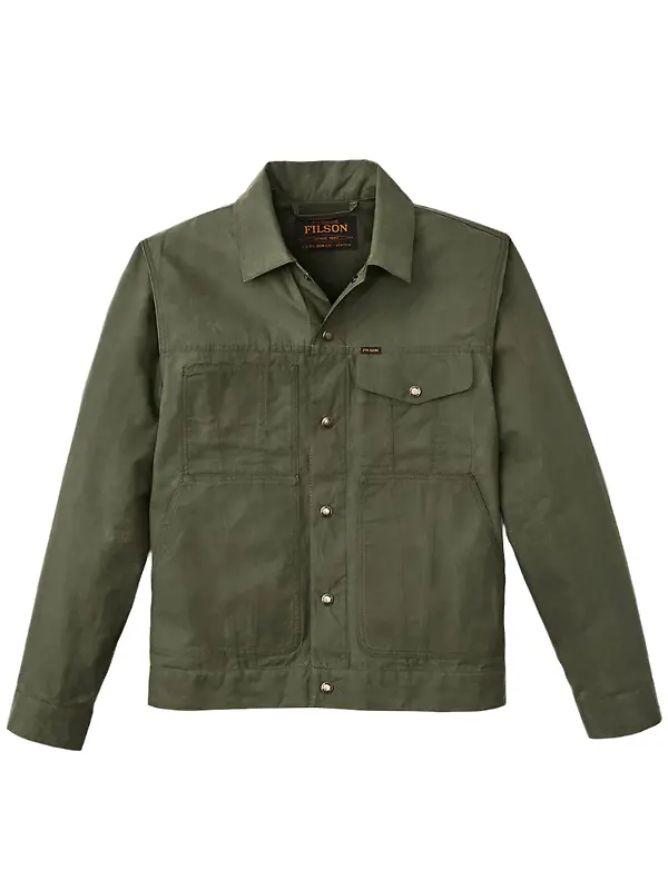 Filson Men's Dry Wax Short Cruiser Jacket - Olive Image 1