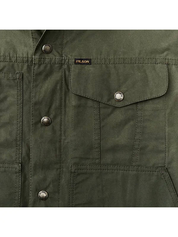 Filson Men's Dry Wax Short Cruiser Jacket - Olive Image 4