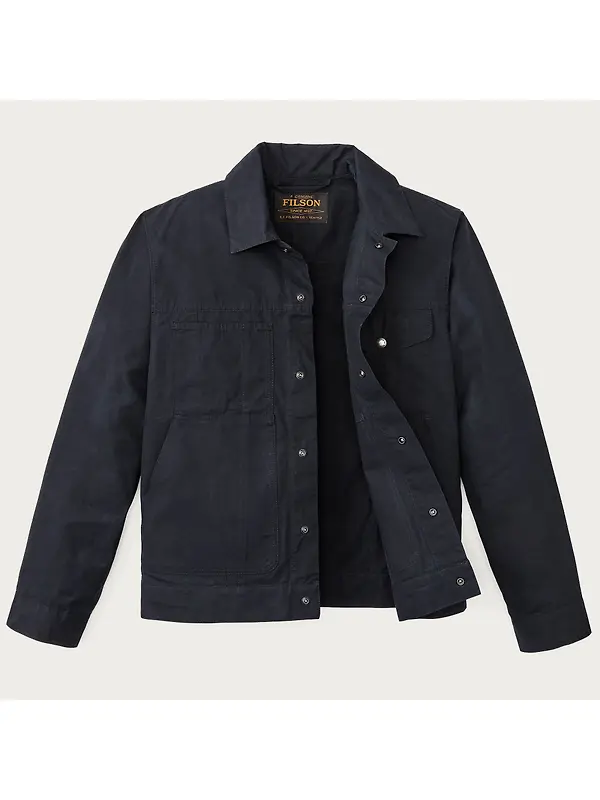 Filson Men's Dry Wax Short Cruiser Jacket - Navy Image 4
