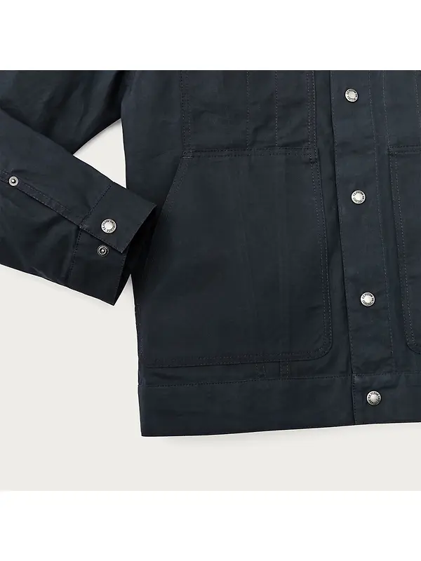 Filson Men's Dry Wax Short Cruiser Jacket - Navy Image 5