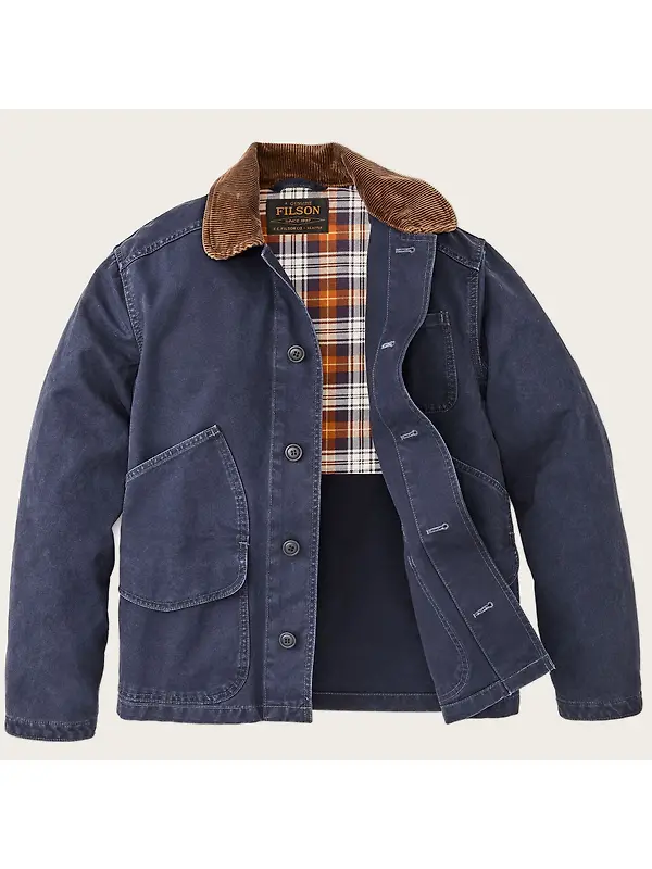 Filson Men's Canvas Outfitter Jacket - Blue Mussel Image 7