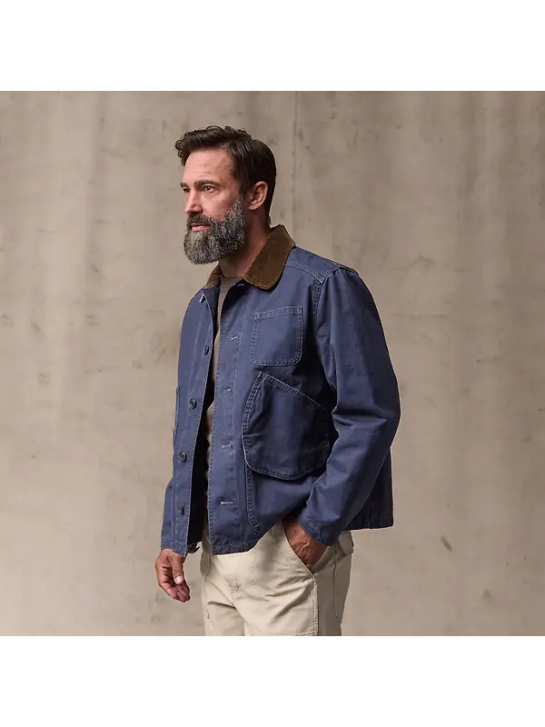 Filson Men's Canvas Outfitter Jacket - Blue Mussel Image 2