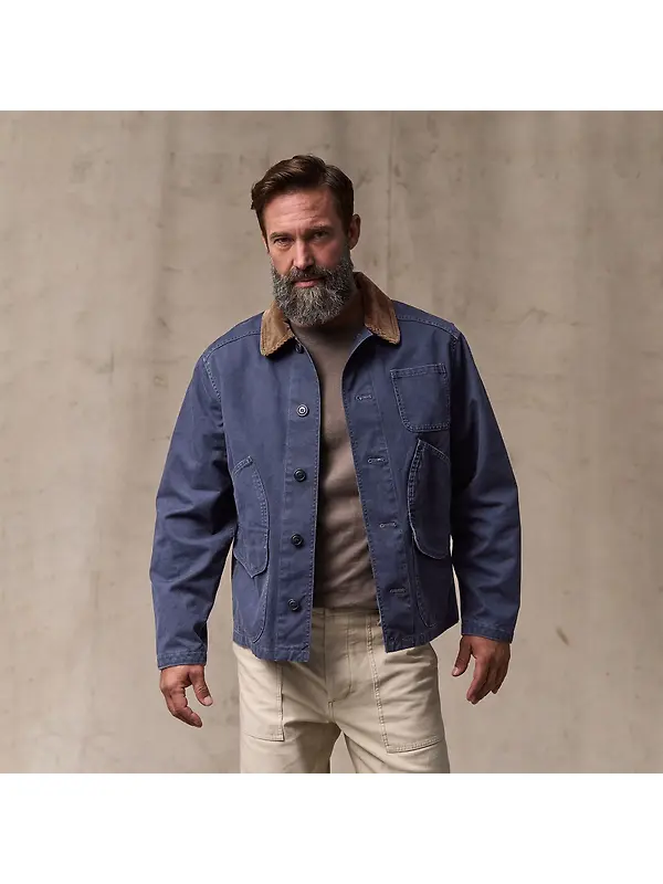 Filson Men's Canvas Outfitter Jacket - Blue Mussel Image 3
