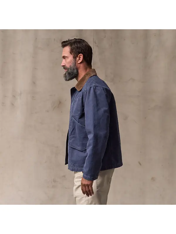 Filson Men's Canvas Outfitter Jacket - Blue Mussel Image 4