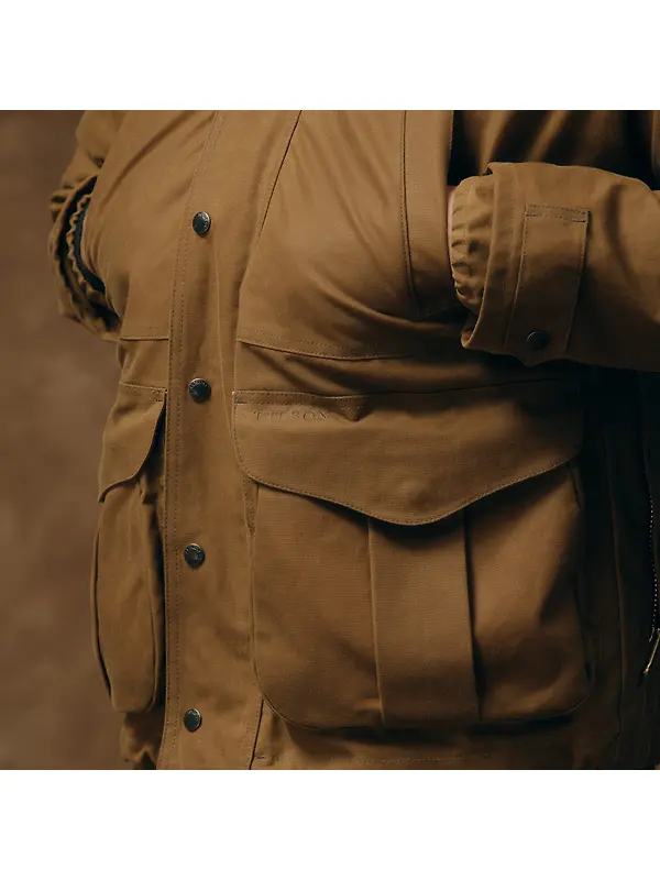 Filson Men's Lined Tin Cloth Field Jacket - Dark Tan Image 5