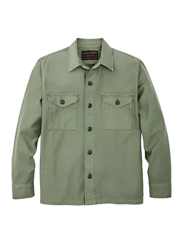 Filson Men's Cotton Field Jac-Shirt - Washed Fatigue Green Image 1
