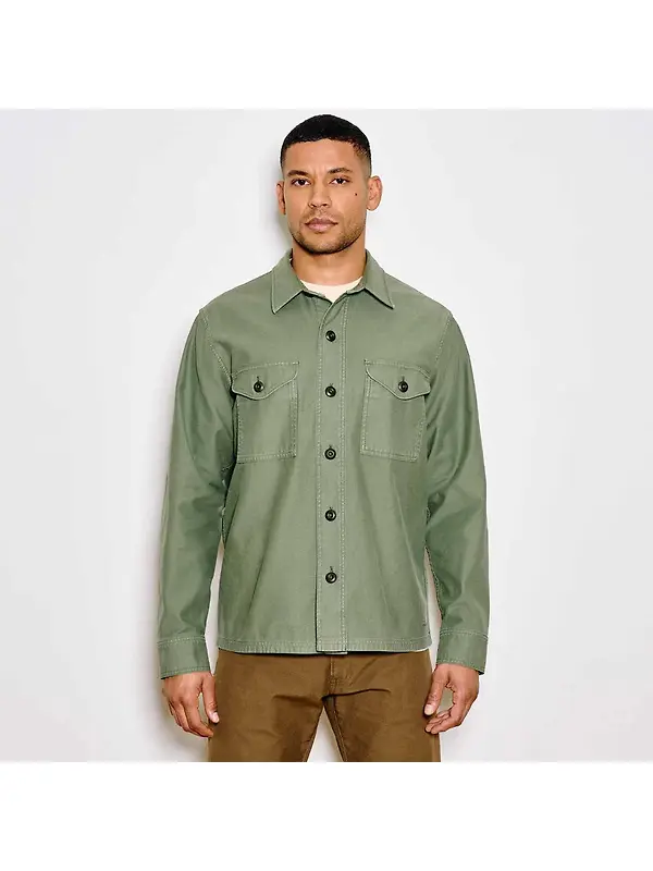 Filson Men's Cotton Field Jac-Shirt - Washed Fatigue Green Image 2
