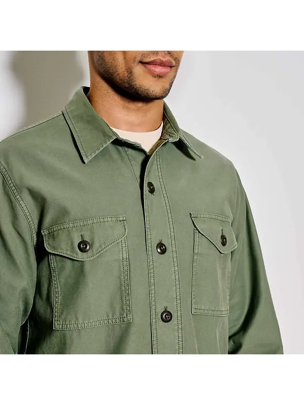 Filson Men's Cotton Field Jac-Shirt - Washed Fatigue Green Image 4