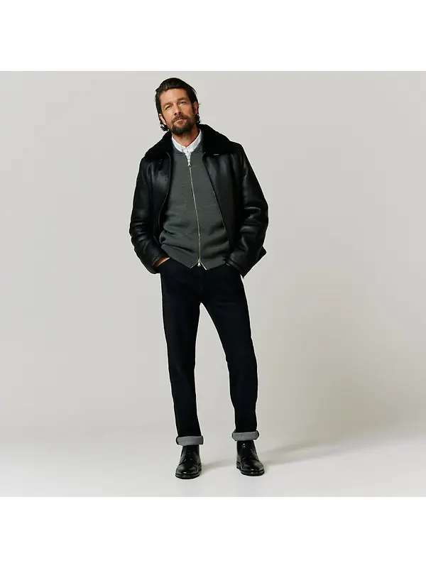 Oliver Sweeney Men's Follakilla Double Faced Shearling Jacket - Black Image 7