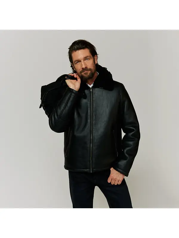 Oliver Sweeney Men's Follakilla Double Faced Shearling Jacket - Black Image 2