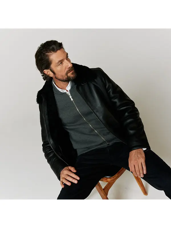 Oliver Sweeney Men's Follakilla Double Faced Shearling Jacket - Black Image 3