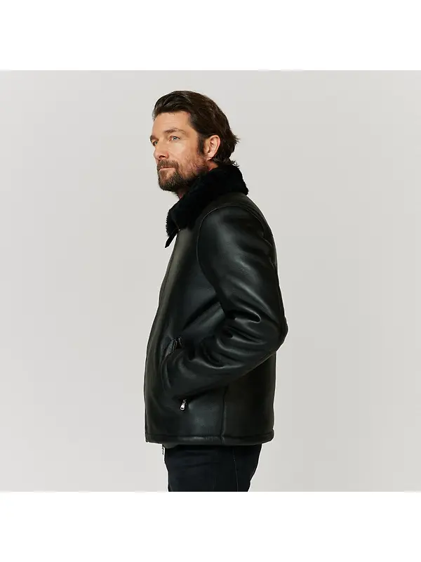 Oliver Sweeney Men's Follakilla Double Faced Shearling Jacket - Black Image 5