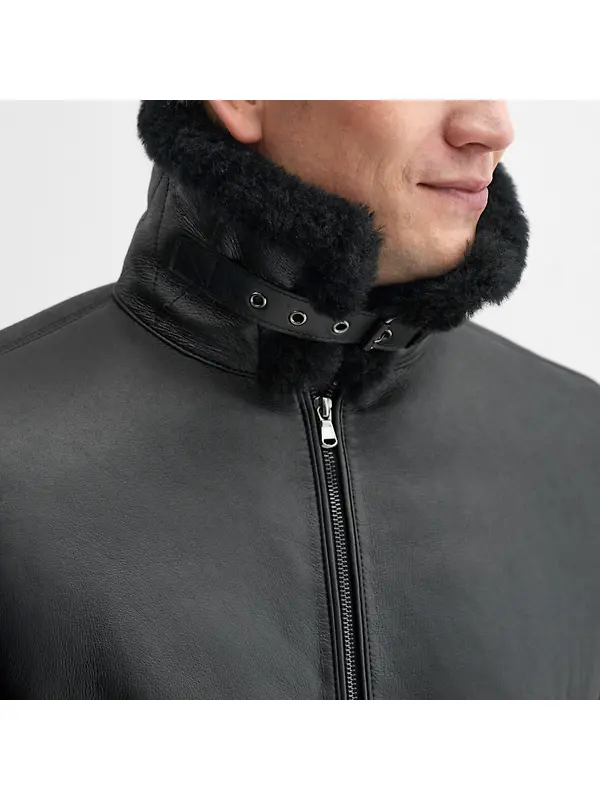 Oliver Sweeney Men's Follakilla Double Faced Shearling Jacket - Black Image 8
