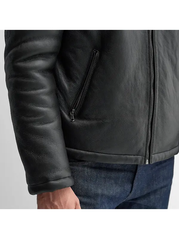 Oliver Sweeney Men's Follakilla Double Faced Shearling Jacket - Black Image 9