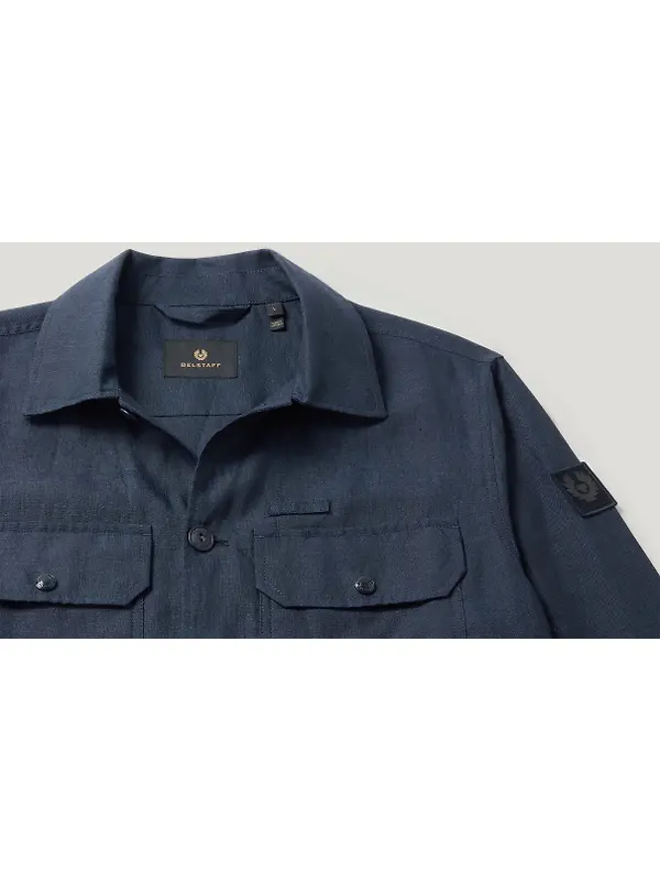 Belstaff Men's Tumbled Melange Linen Forge Jacket - Dark Ink Image 2