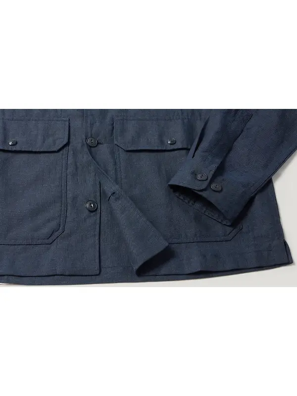 Belstaff Men's Tumbled Melange Linen Forge Jacket - Dark Ink Image 3