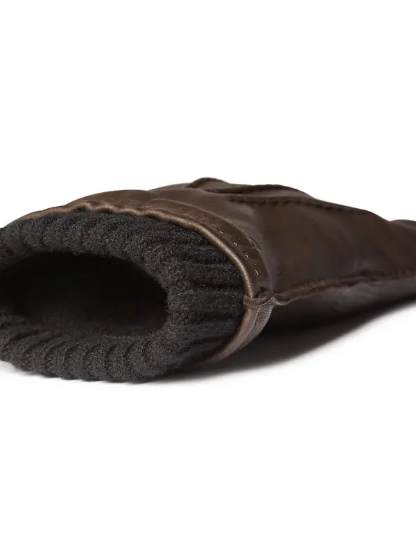 Oliver Sweeney Men's Faversham Deer Leather Gloves - Dark Brown Image 4