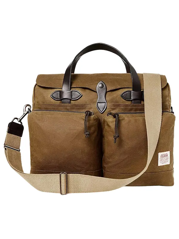 Filson 24 Hour Tin Cloth Briefcase - Dark Tan Image 1