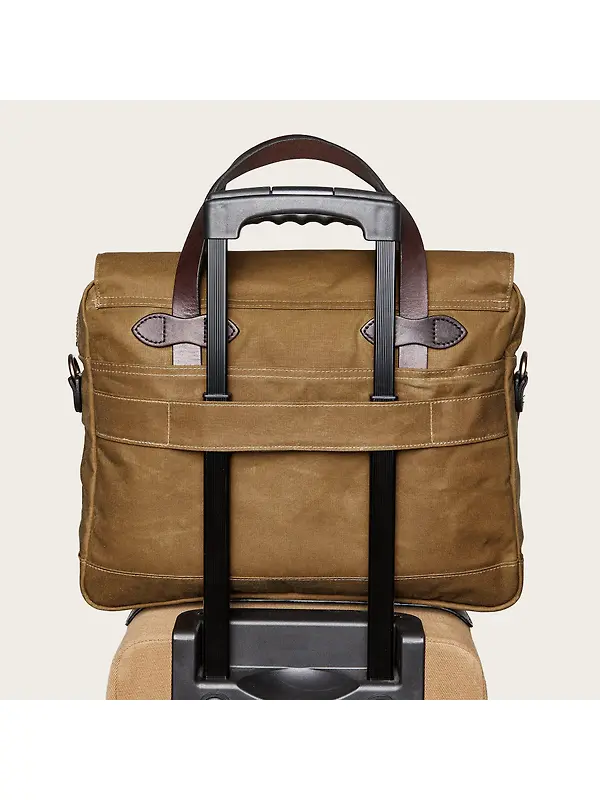 Filson 24 Hour Tin Cloth Briefcase - Dark Tan Image 10