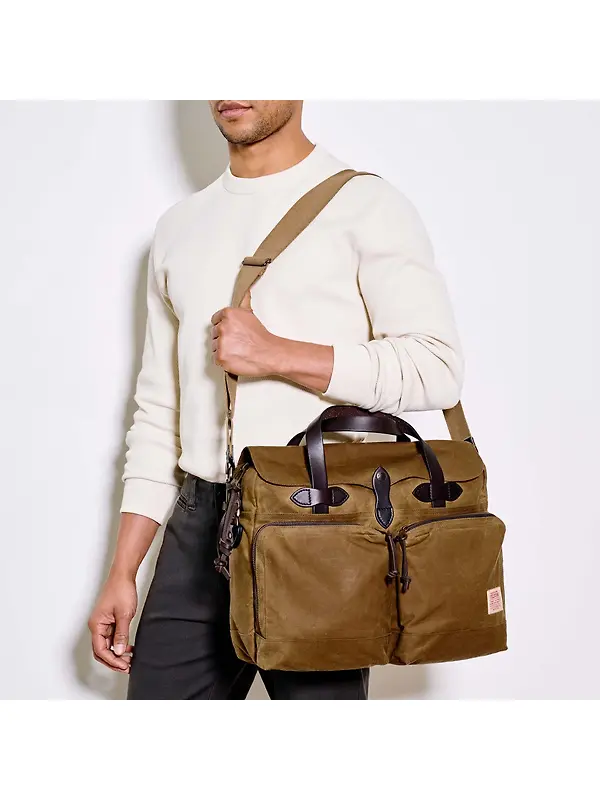 Filson 24 Hour Tin Cloth Briefcase - Dark Tan Image 11