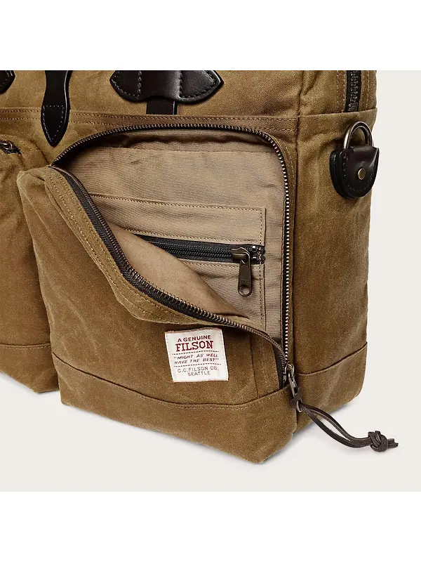 Filson 24 Hour Tin Cloth Briefcase - Dark Tan Image 4