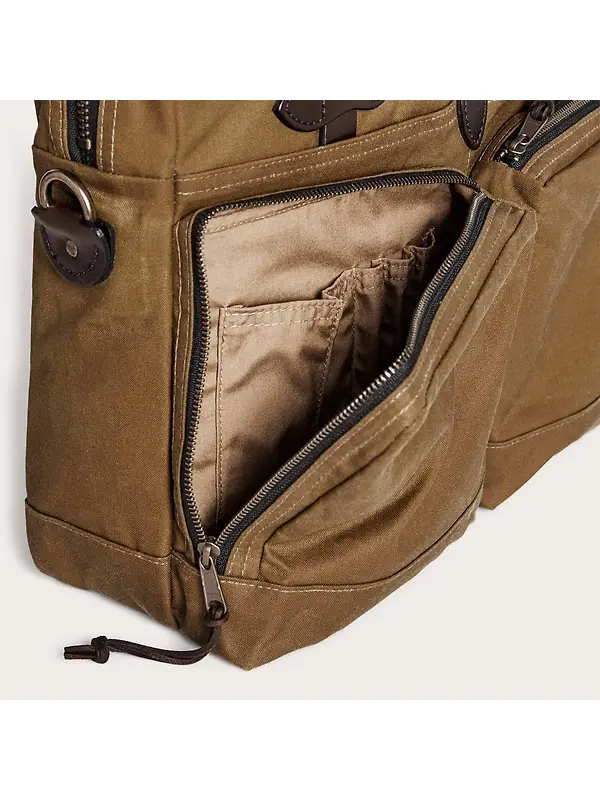 Filson 24 Hour Tin Cloth Briefcase - Dark Tan Image 5