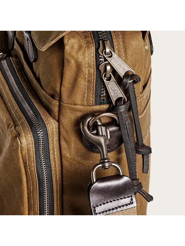 Filson 24 Hour Tin Cloth Briefcase - Dark Tan Image 6