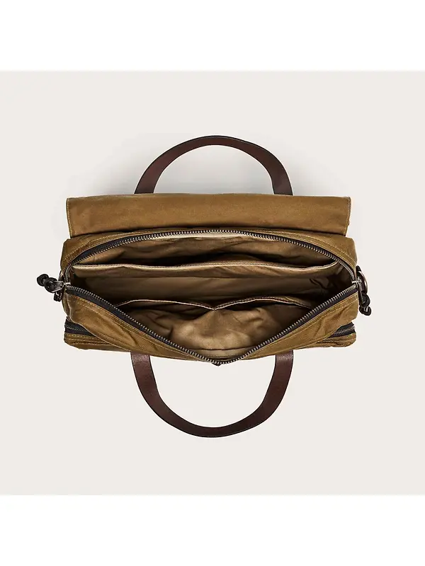 Filson 24 Hour Tin Cloth Briefcase - Dark Tan Image 8