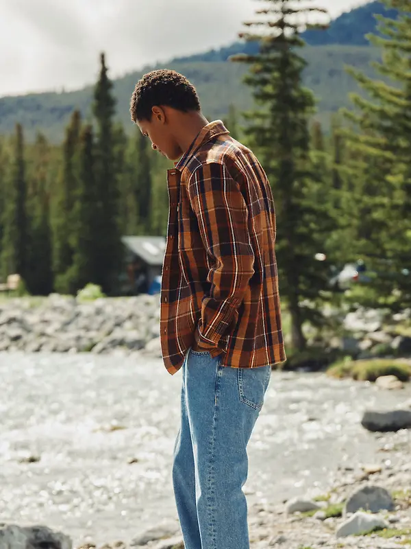 Joules Men's Flannel Overshirt - Brown Check Image 10