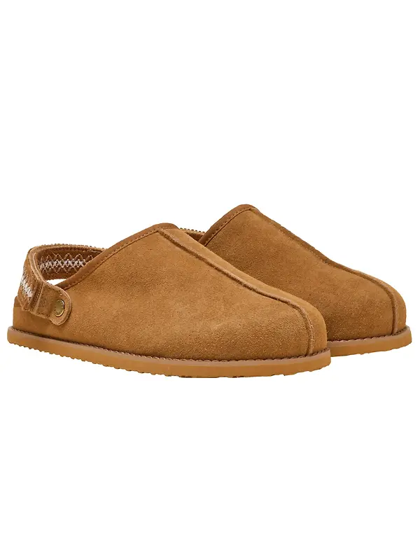 Joules Women's Suede Faux Fur Lined Clogs - Chestnut Brown Image 1
