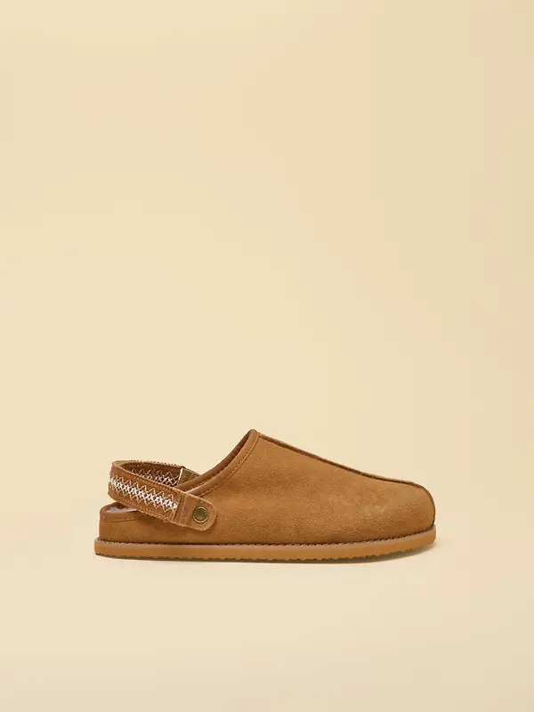 Joules Women's Suede Faux Fur Lined Clogs - Chestnut Brown Image 2
