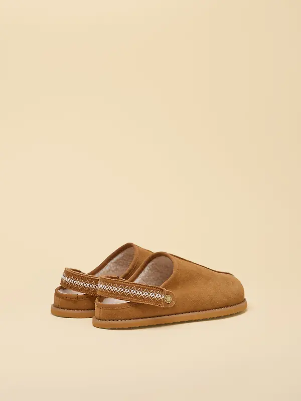 Joules Women's Suede Faux Fur Lined Clogs - Chestnut Brown Image 3