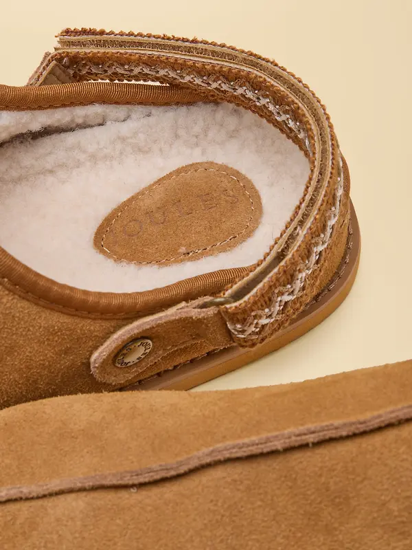 Joules Women's Suede Faux Fur Lined Clogs - Chestnut Brown Image 5