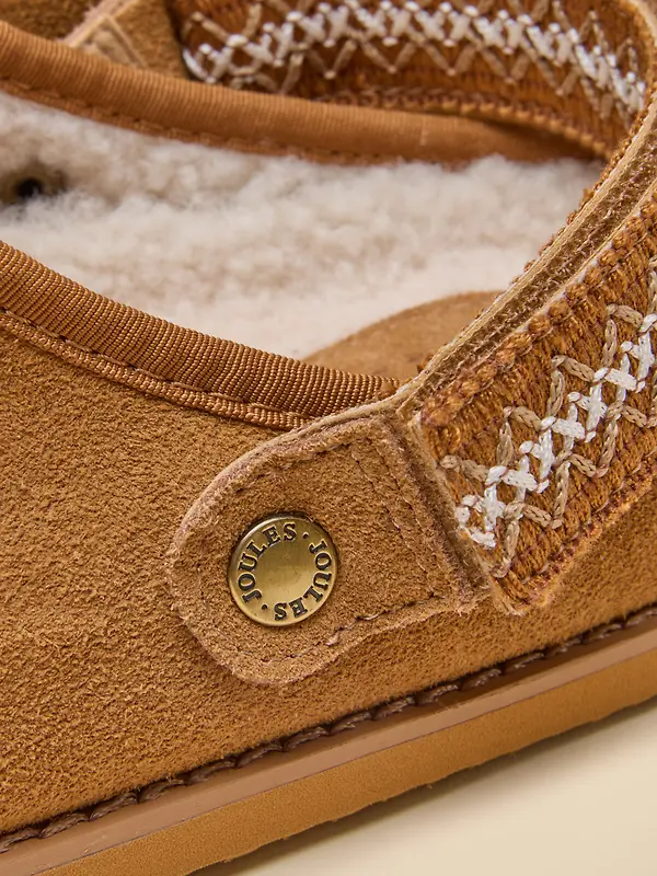 Joules Women's Suede Faux Fur Lined Clogs - Chestnut Brown Image 6
