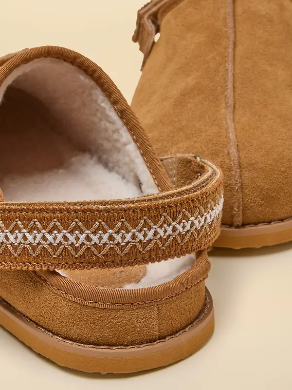 Joules Women's Suede Faux Fur Lined Clogs - Chestnut Brown Image 7