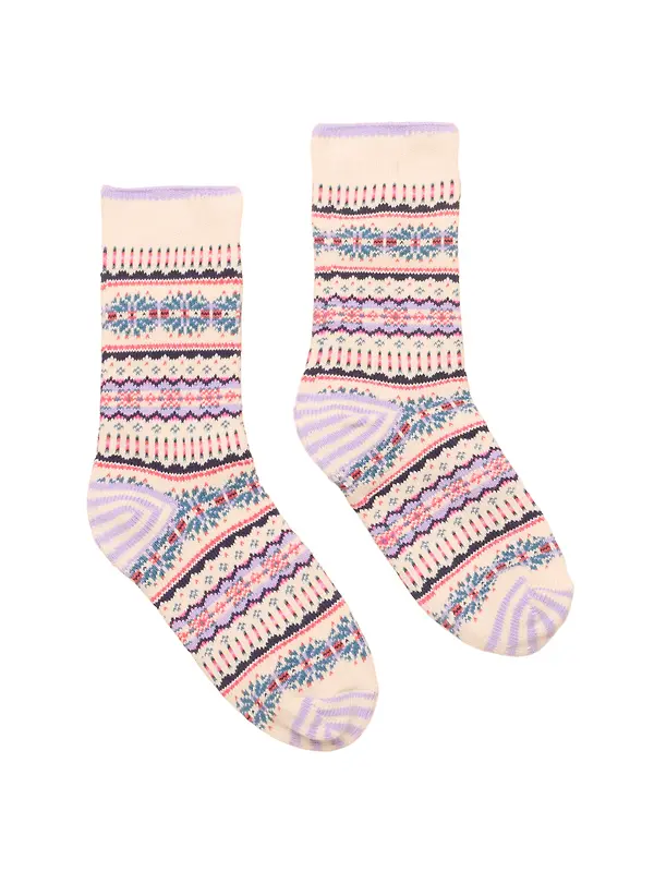 Joules Women's Lucille Fair Isle Socks - UK 4-8 - Cream Image 1