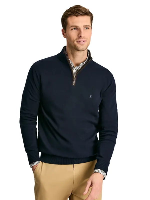 Joules Men's Hillside Quarter Zip Knit Jumper - Navy Image 5