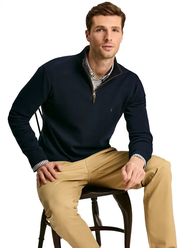Joules Men's Hillside Quarter Zip Knit Jumper - Navy Image 8