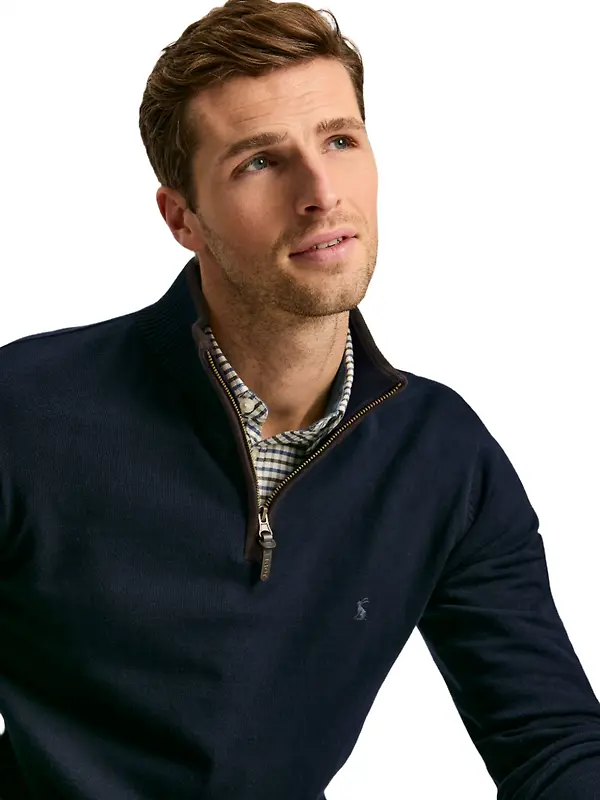 Joules Men's Hillside Quarter Zip Knit Jumper - Navy Image 9